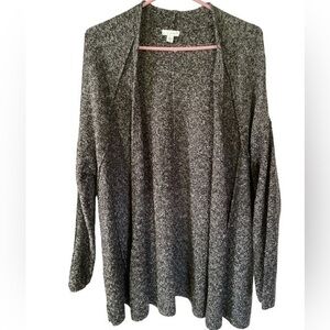 J. Jill long open cotton blend black and grey marble cardigan size Medium